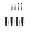 Set of 4 Bosch Double Iridium Spark Plugs & Denso Ignition Coil Boot Kit for Focus 2.3L (2000–2007)