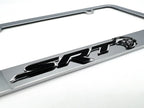 Chrome License Plate Frame with SRT Hellcat Emblem for Dodge Charger (2011–2023)