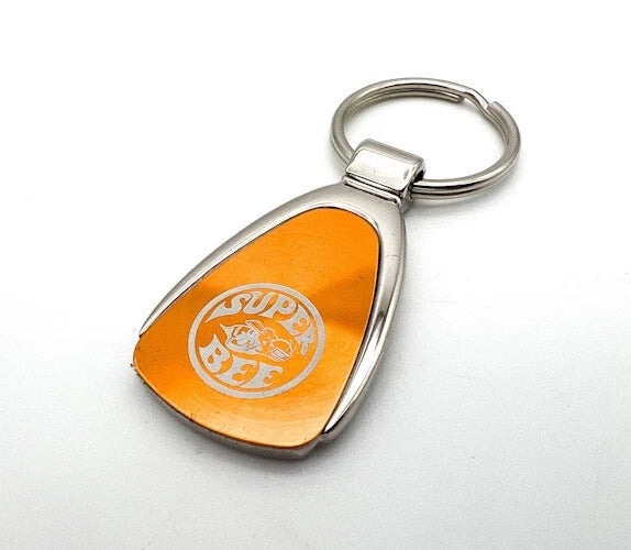 Licensed Keychain Fob Premium Orange Teardrop for Dodge Super Bee (1971–1971)