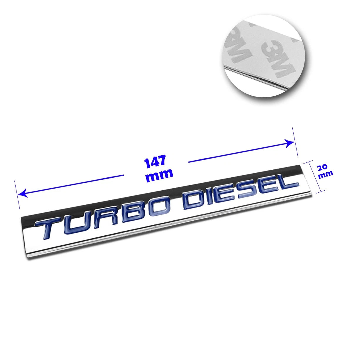 Polished Metal 3D Decal Blue Emblem for Chevrolet Dodge