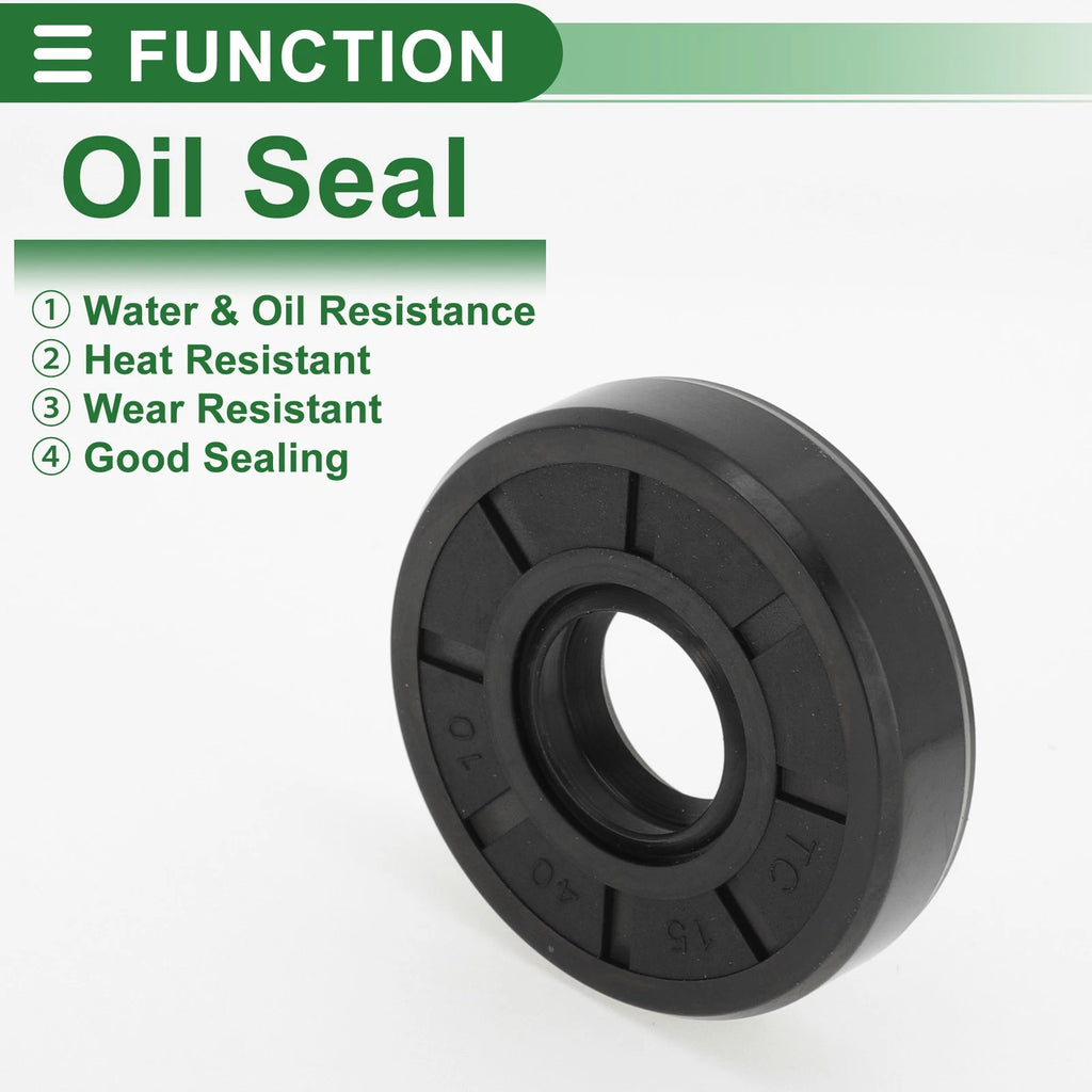 Set of 5 Oil Seal Rotary Shaft Seal NBR Rubber 15x40x10mm