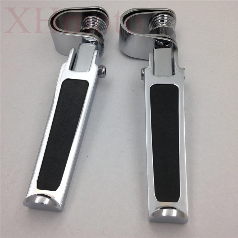 Chrome U-Clamp Footpegs for Harley 1200 Nightster Super Glide Sportster (2004–2023)