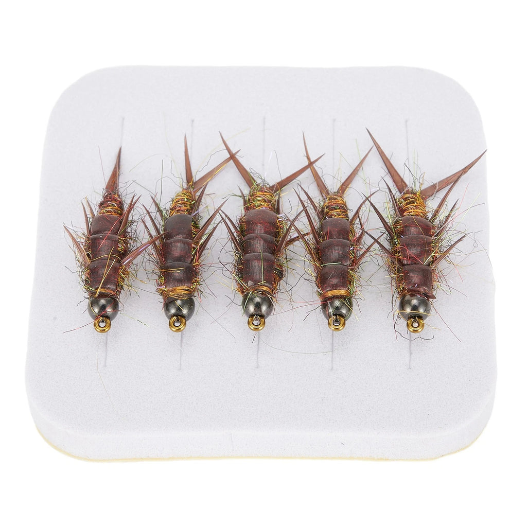 5pcs Fly Fishing Lures for Trout Bass Grayling (Realistic Stonefly Nymph)