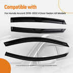 Set of 4 Window Visor Rain Guards for Honda Accord (2018–2022) Outside Mount