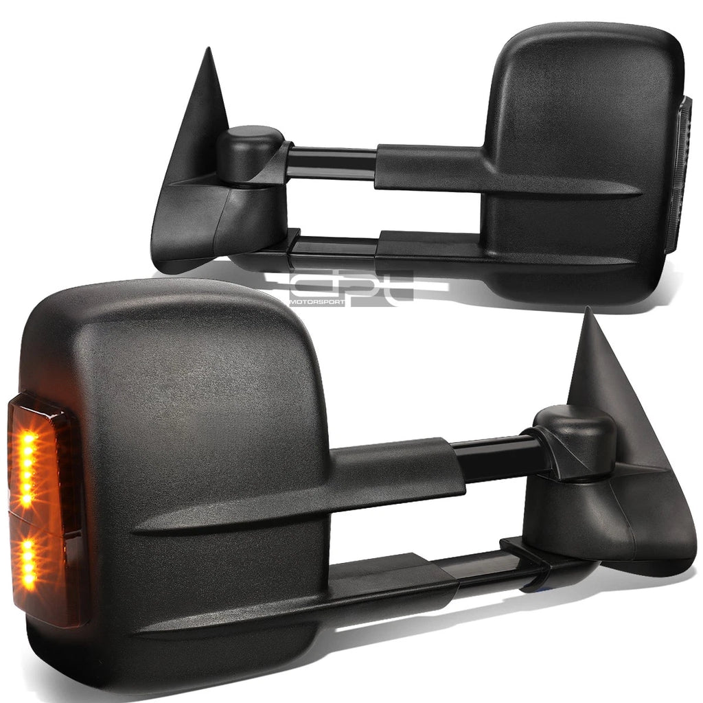 Set of 2 Power Heated LED Smoked Towing Mirrors for GM GMT800 (1999–2002)