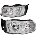 Pair of Chrome Housing Clear Corner Headlights for Dodge Ram Pickup (2002–2005)