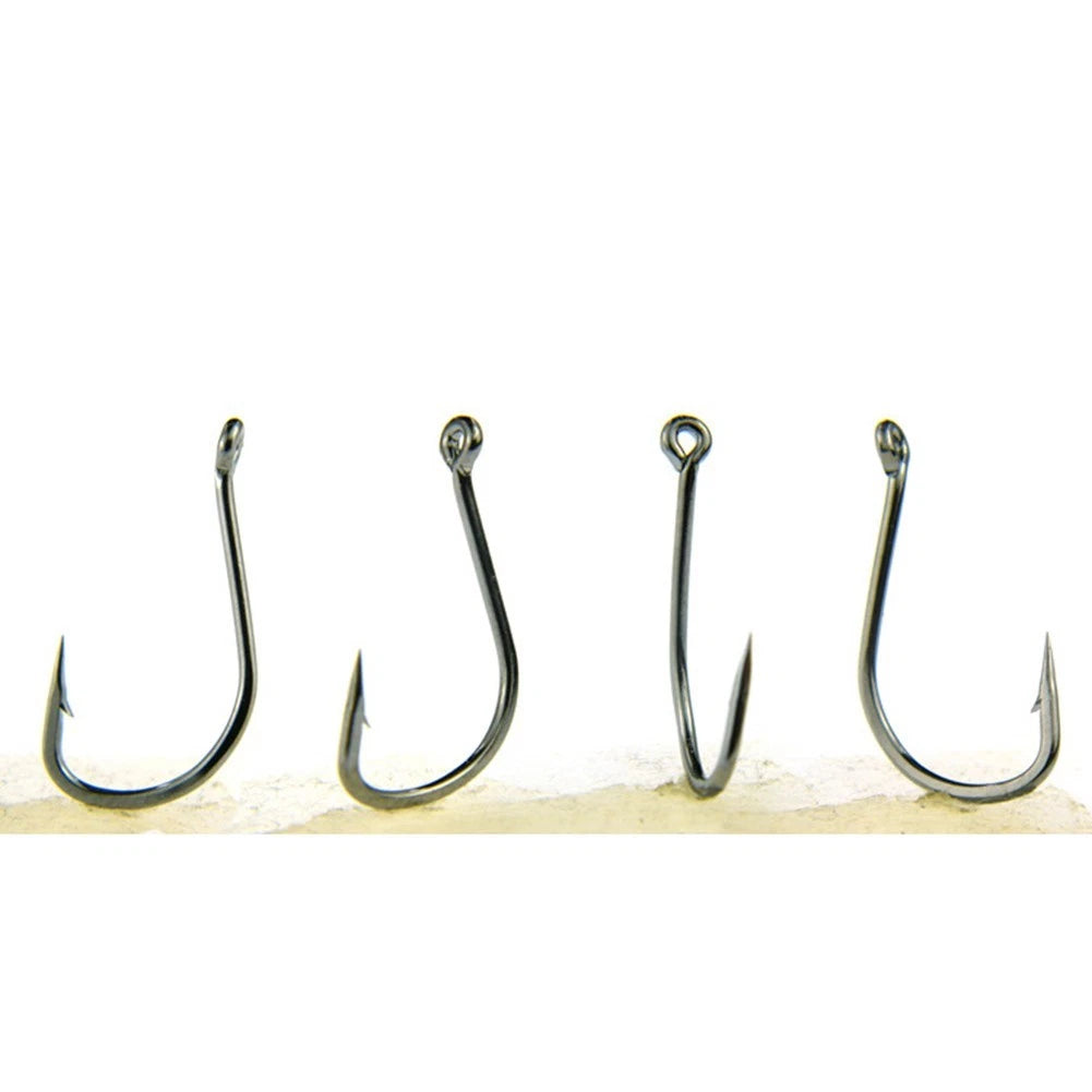 Izu Hook Box with Barb Crooked Mouth Black High Carbon Steel (100 Tubes)