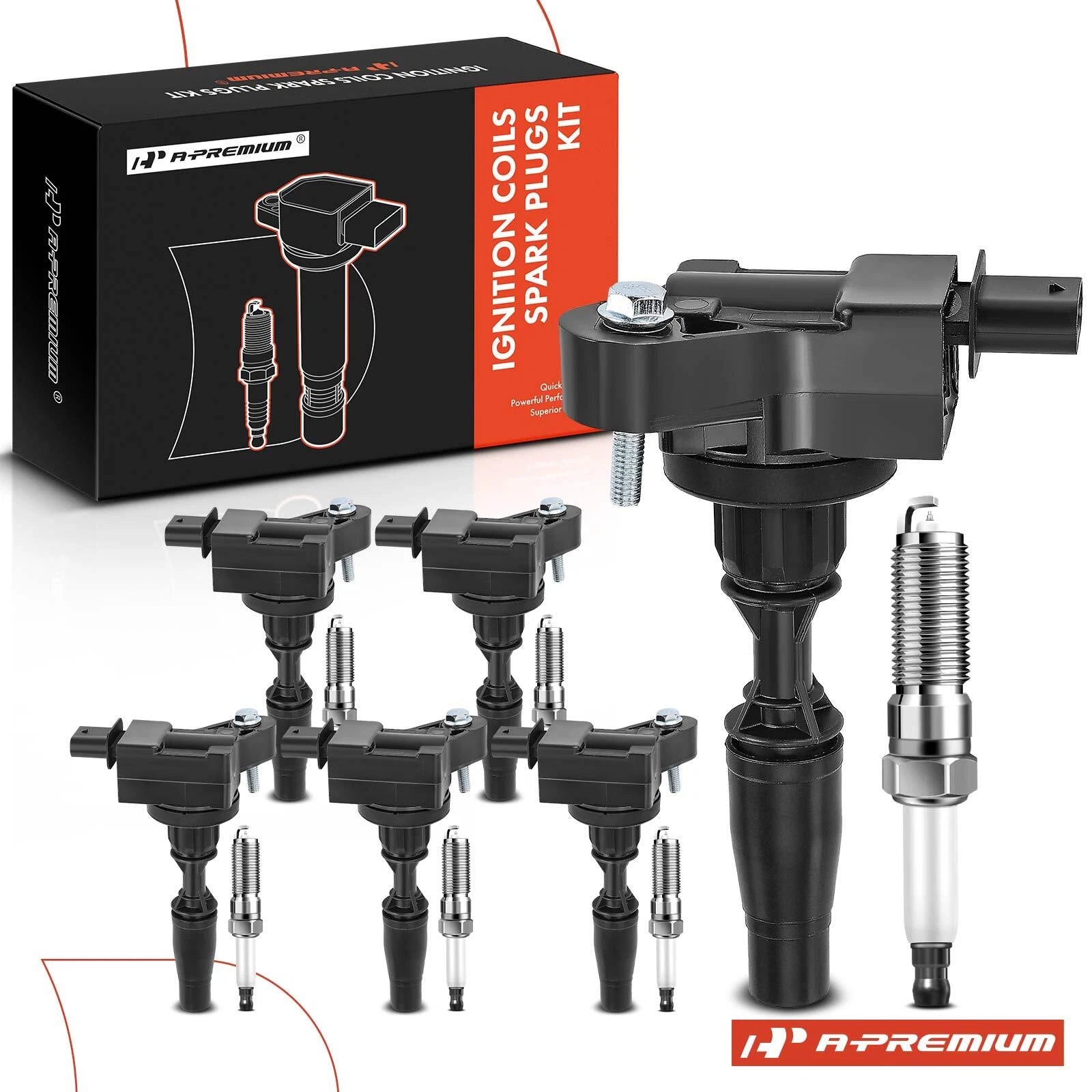 Set of 6 Ignition Coils & Iridium Spark Plugs for GMC Acadia (2017–2020)