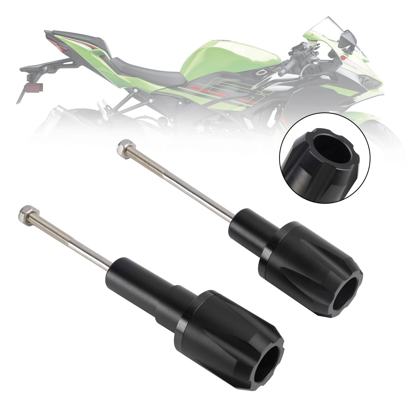 Crash Bobbin Protector Slider for Kawasaki Ninja 650 (2017–2023) - Aluminum Black
