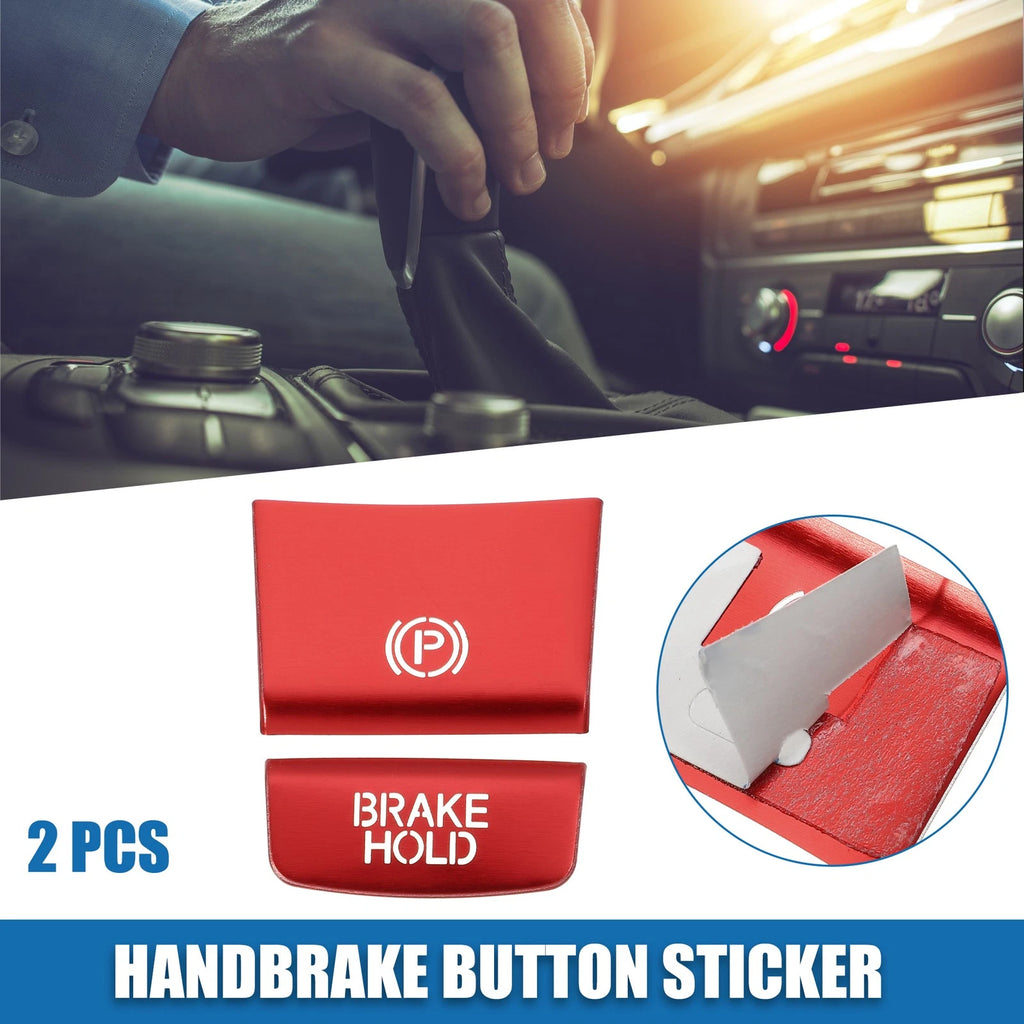 2pcs Handbrake Button Sticker for Honda HR-V (2016–2020) Red