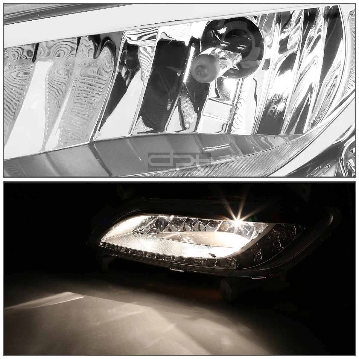 Pair LED DRL Strip Fog Light Lamps for Veloster (2012–2017)