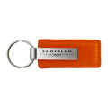 Orange Leather Keychain KC1547.CHR - Officially Licensed for Chrysler