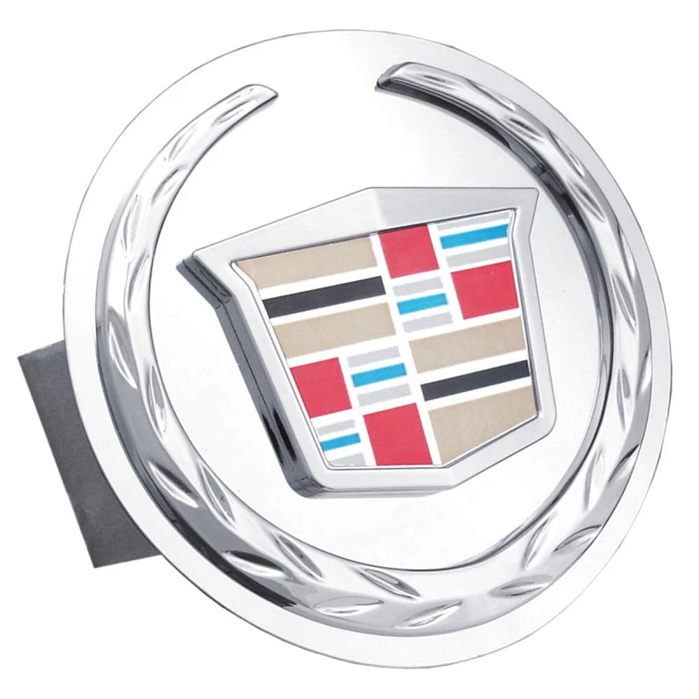 New on Chrome Class II Trailer Hitch Plug - Officially Licensed for Cadillac