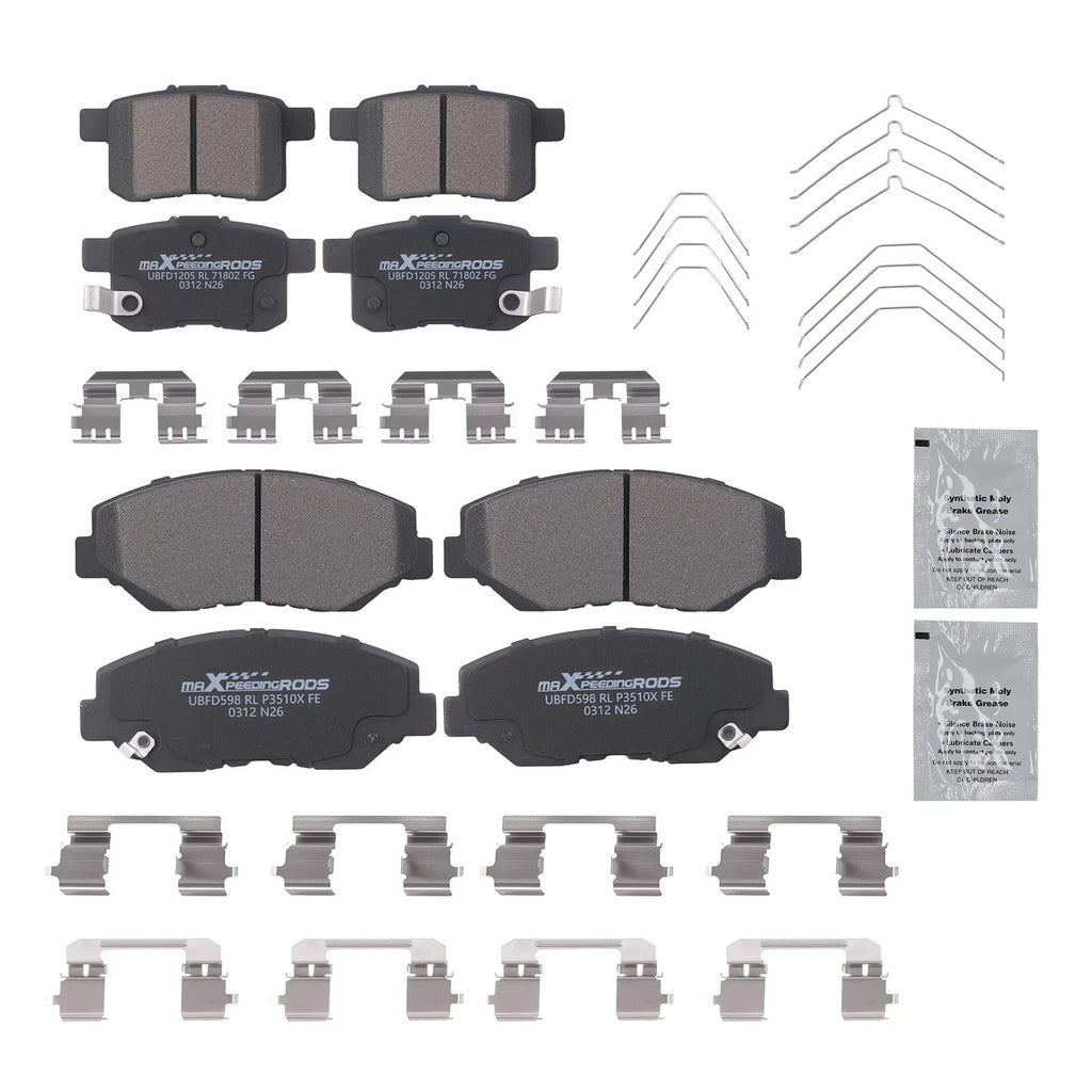 8pcs Ceramic Brake Pads Set for Honda Accord (2008–2017) w/Lubricant