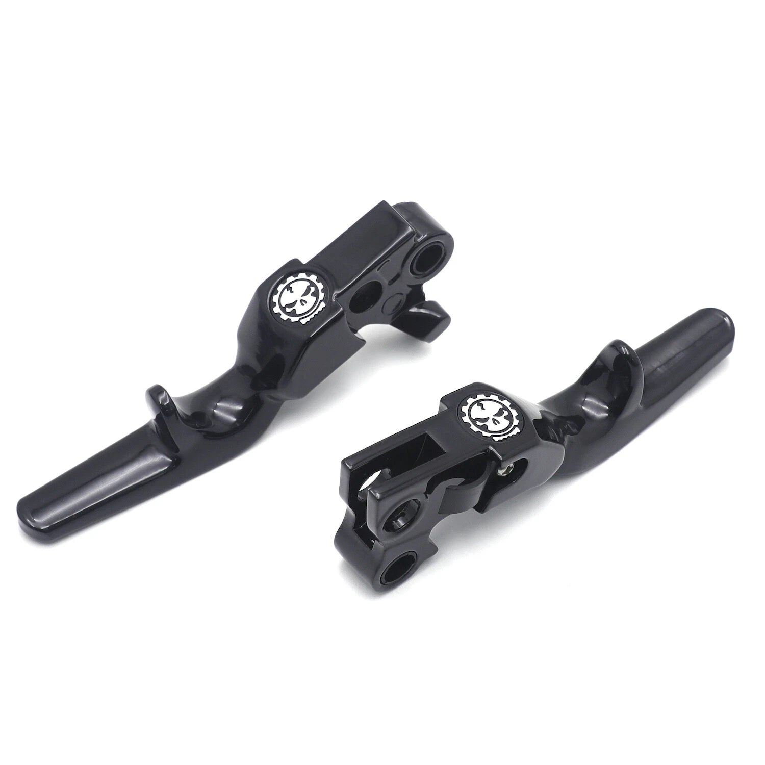 Black Skull Shorty Brake Clutch Levers for Harley XL 1996–2003, Softail 1996–2012, Touring 1996–2007