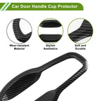 Set of 8 Car Door Handle Cup Protectors for Honda CR-V (2017–2022) Carbon Fiber Black