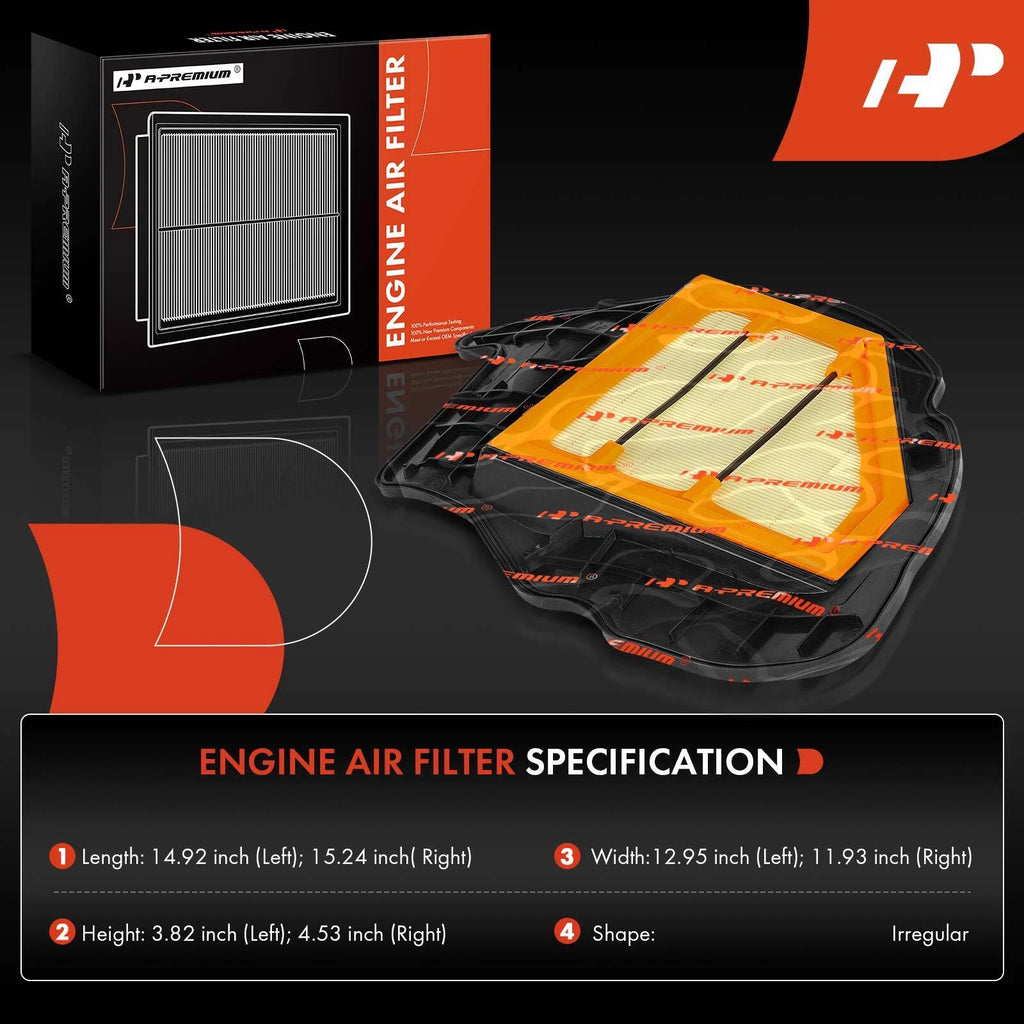 2X Engine Air Filter for BMW X5 (2011-2013), 550i xDrive (2011-2016)
