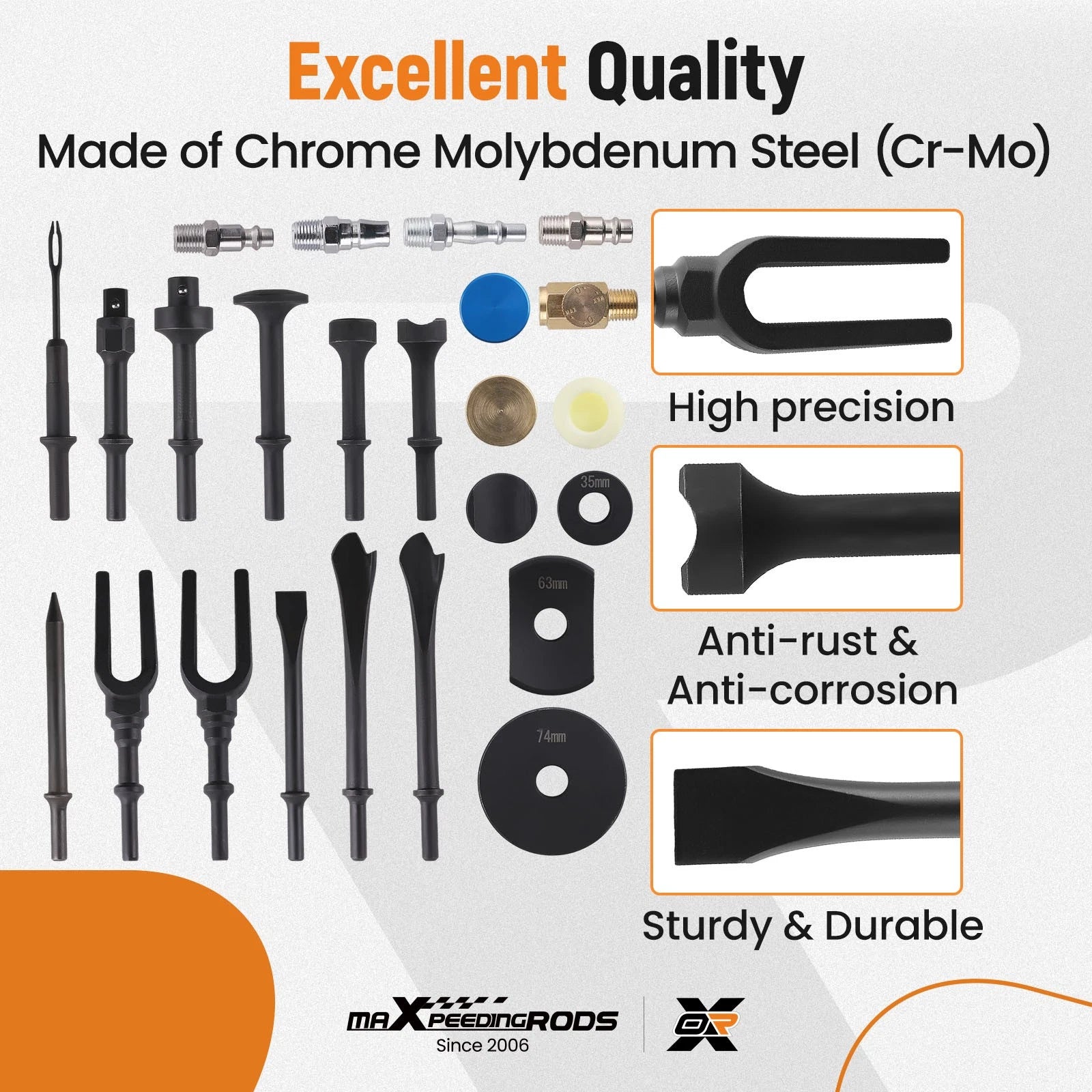 19PCS Air Chisel Kit for Automotive Repair Tools with Carrying Case