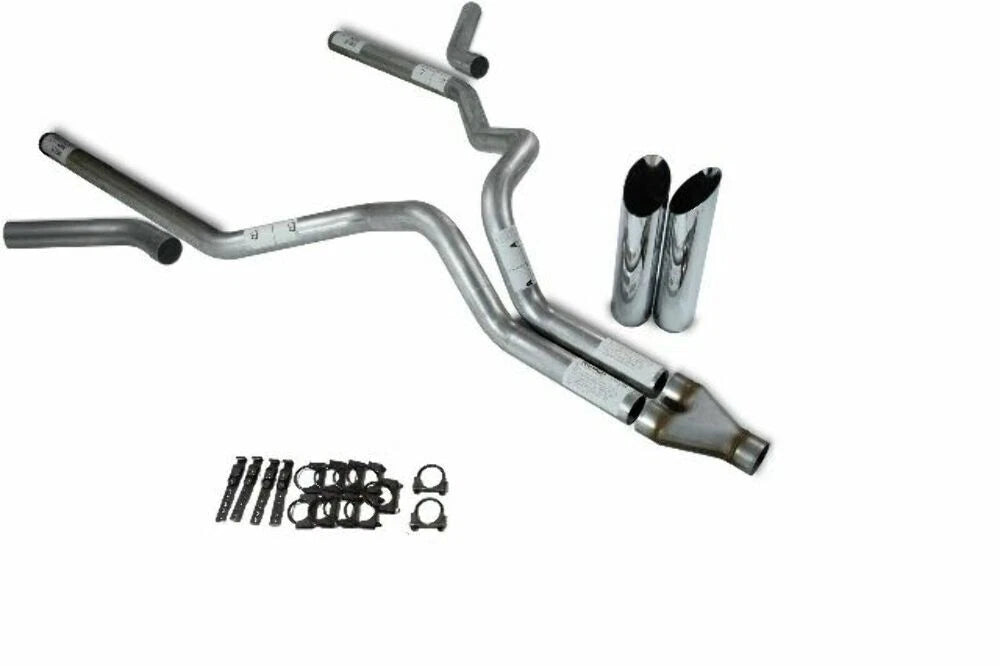 3" Dual Exhaust Kit for Chevy GMC 1500 (2019–2025) - Slash Tips, Corner Exit