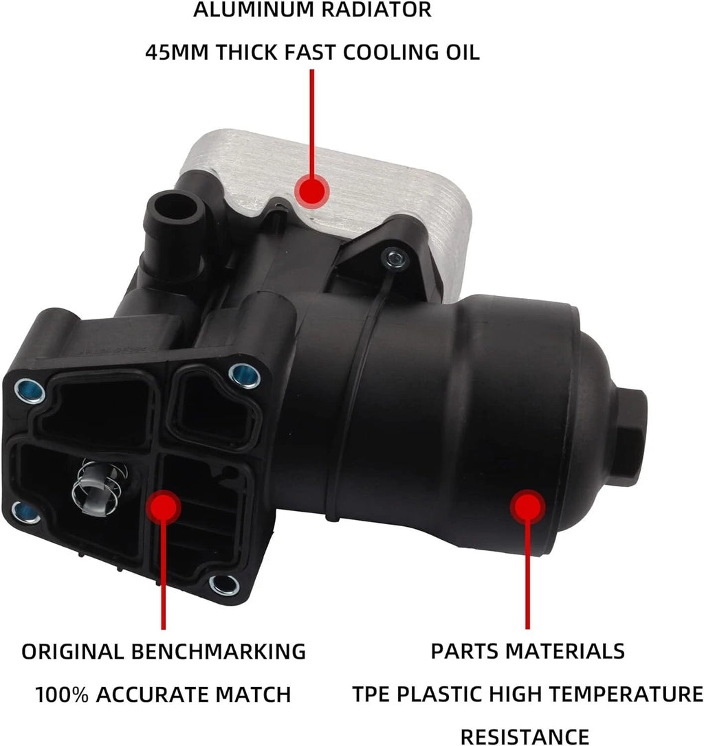 Oil Filter Housing w/ Filter & Cooler for VW Passat TDI 2.0L (2012–2014) 03L115389C
