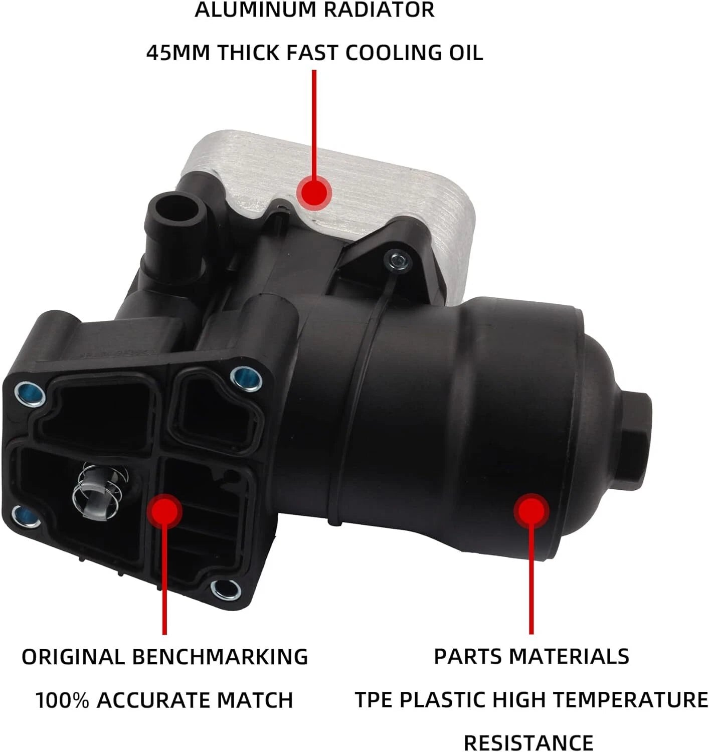 Oil Filter Housing w/ Filter & Cooler for VW Passat TDI 2.0L (2012–2014) 03L115389C