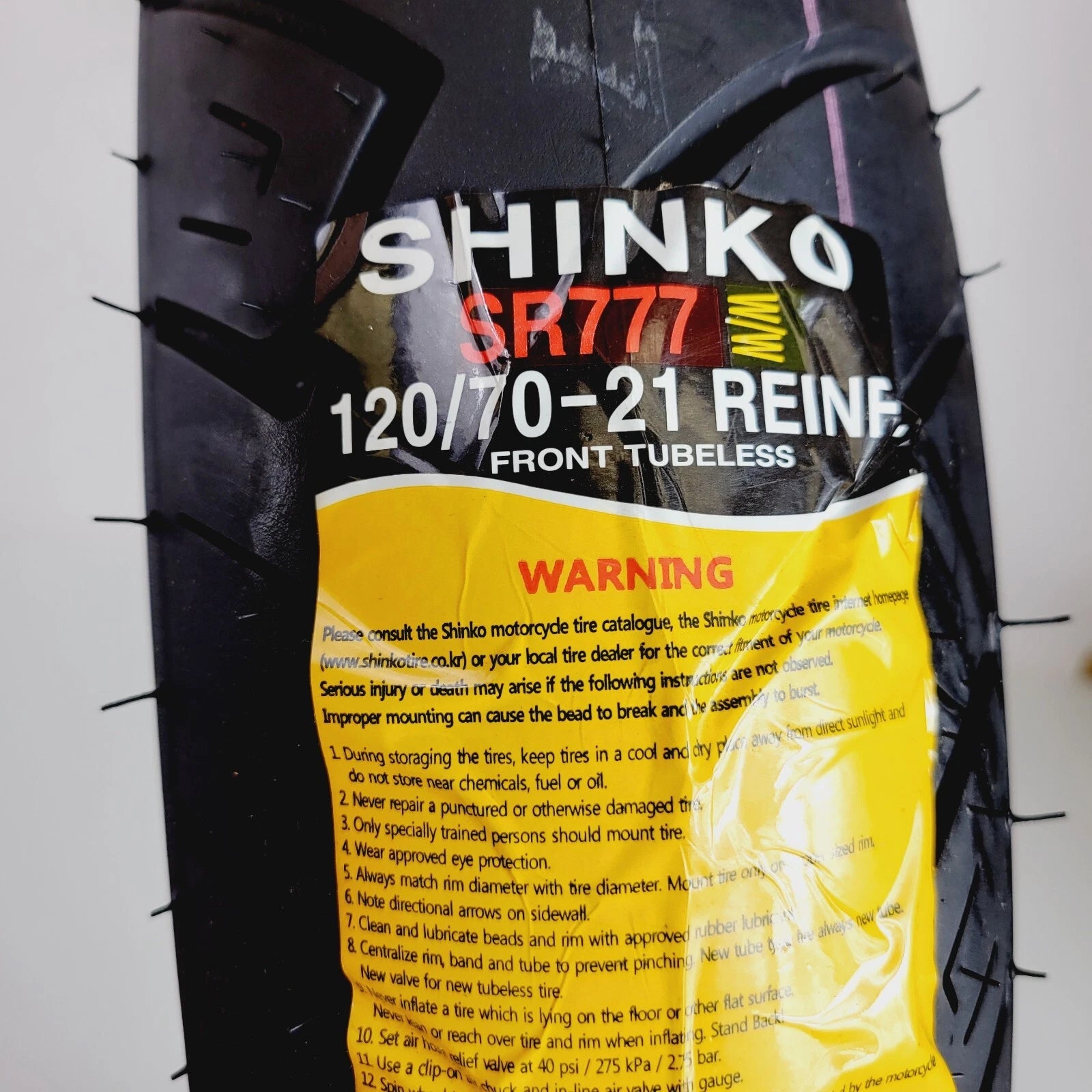 Shinko SR777 Front Tire 120/70-21 for Yamaha (2010–2023)