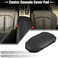 Center Console Seat Armrest Cover for Kia Optima (2016–2020) Black Red Stitches