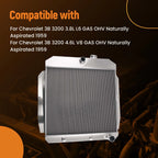 Aluminum Radiator for Chevrolet 3B 1959 (CC5559, 3 Row, AT)