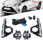 Set of 2 Chrome Fog Lights for Toyota Yaris Hatchback (2018–2020)