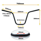 Ape Hanger Handlebars for Motorcycle (7/8" 22mm)