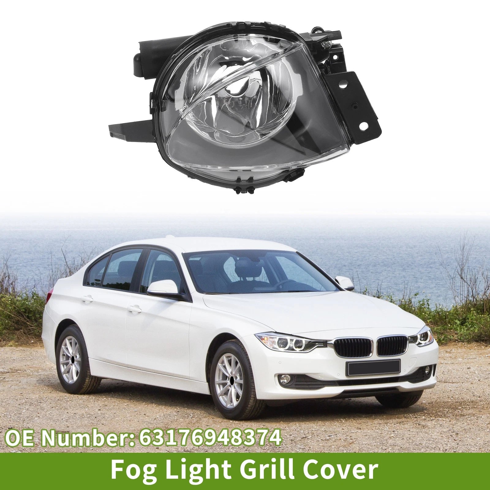 1 Pc Right Fog Light Grill for BMW 330i (2006–2008) No. 63176948374 Clear