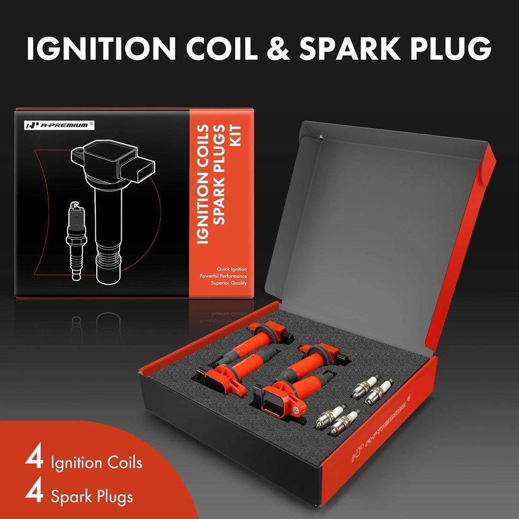 Ignition Coil and Iridium Spark Plug Kit for Toyota Prius Yaris Echo (2001–2005)