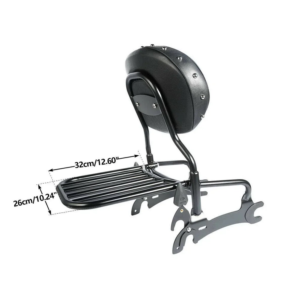 Sissy Bar & Backrest Pad Luggage Rack for Indian Chief Classic Dark Horse (16-18)