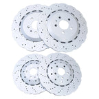 Set of 4 Vented Drilled Dimpled Disc Brake Rotors for RS7 (2014–2016)