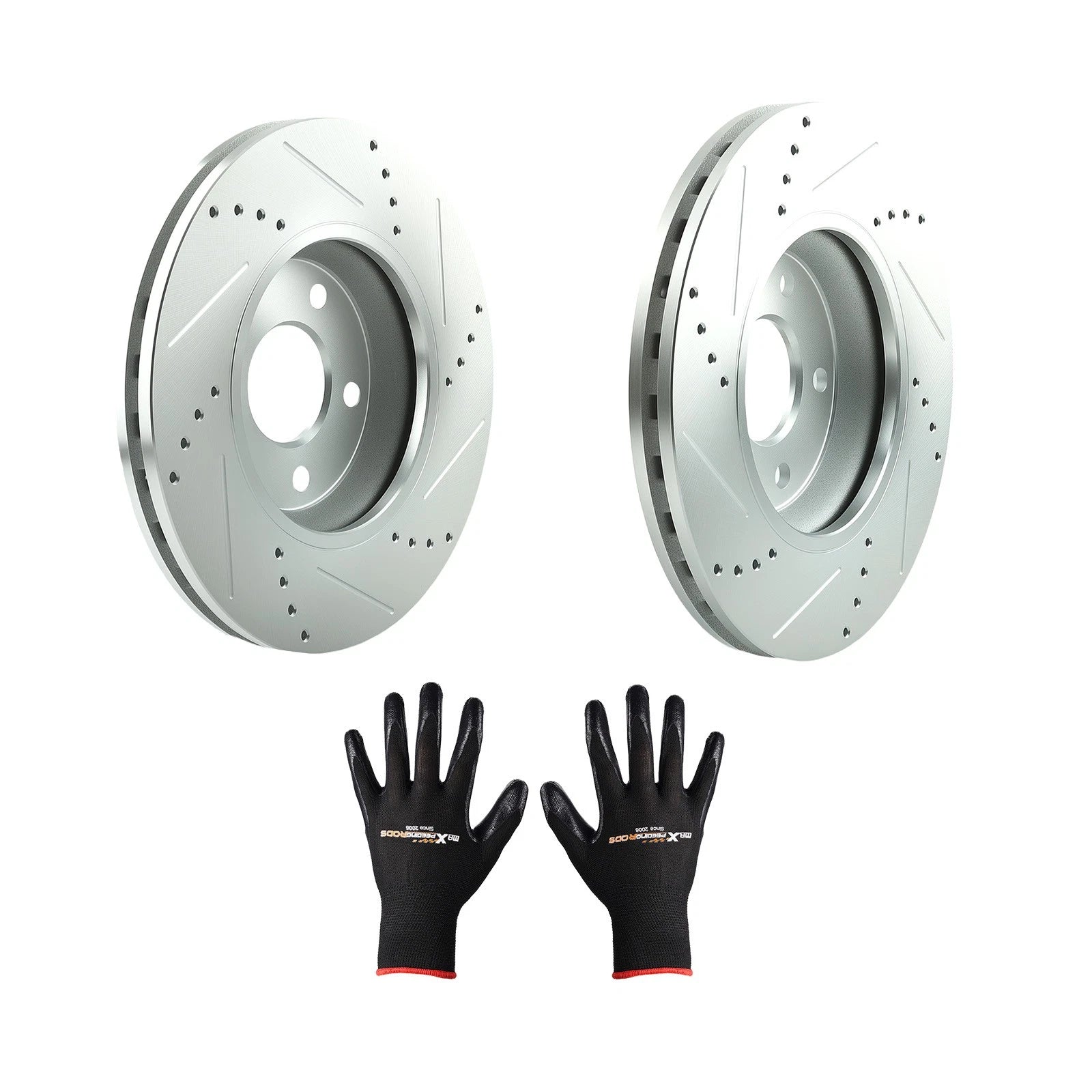 Set of 2 Front Drilled & Slotted Brake Rotors for Pontiac G5/G6 (2005–2009)