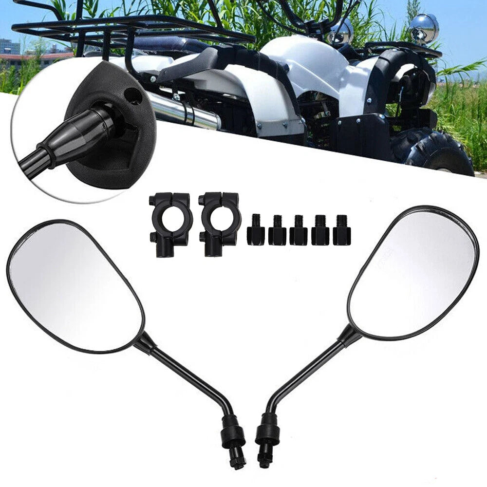 Rear View Side Mirrors for Kawasaki Honda Suzuki ATV (7/8" Handle Bar)