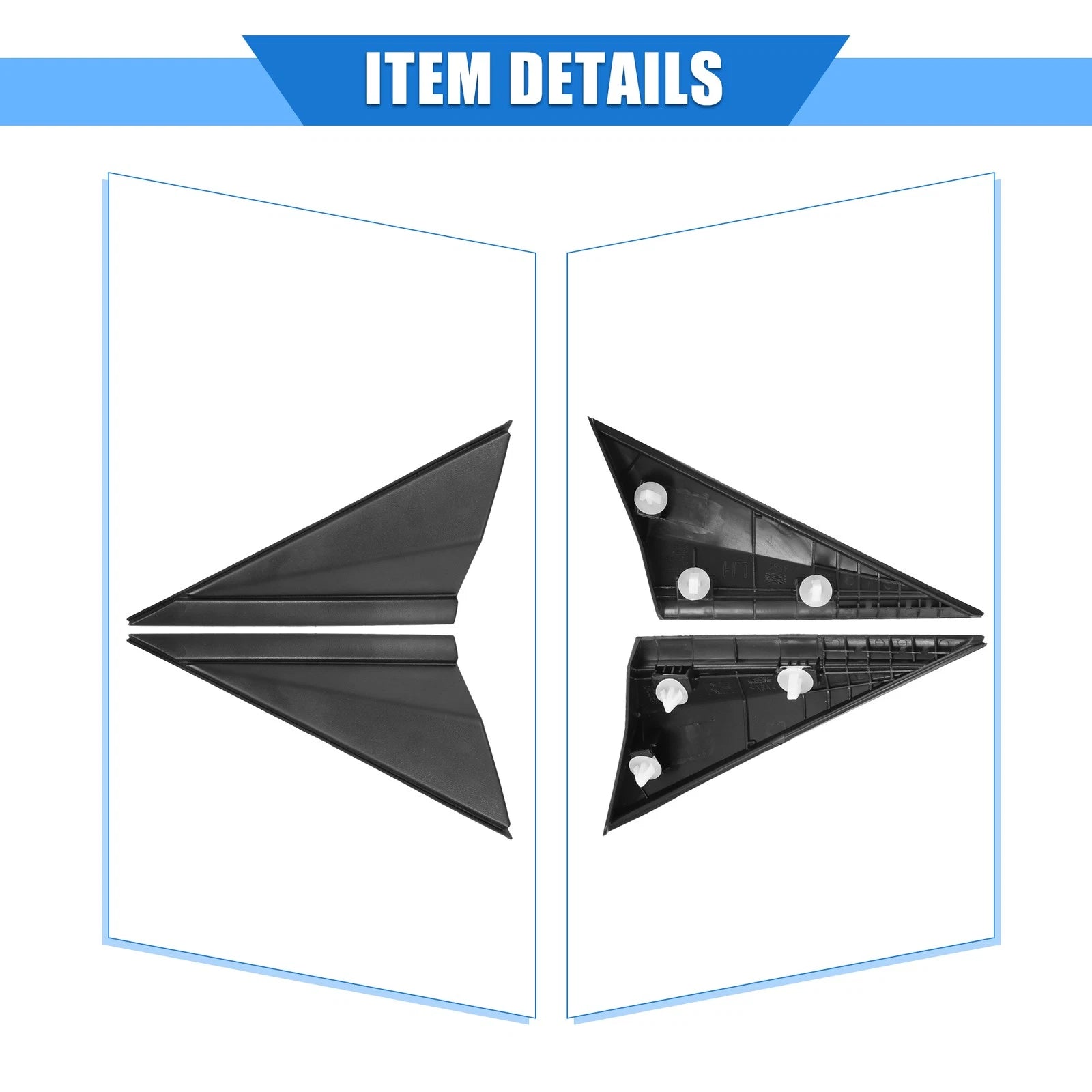 2X Mirror Corner Triangle Fender Cover for Hyundai Elantra (2014–2016)