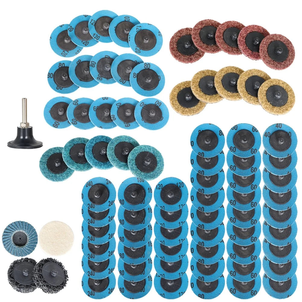 71PCS 2" Roll Lock Sanding Discs Set for Die Grinder (Universal)