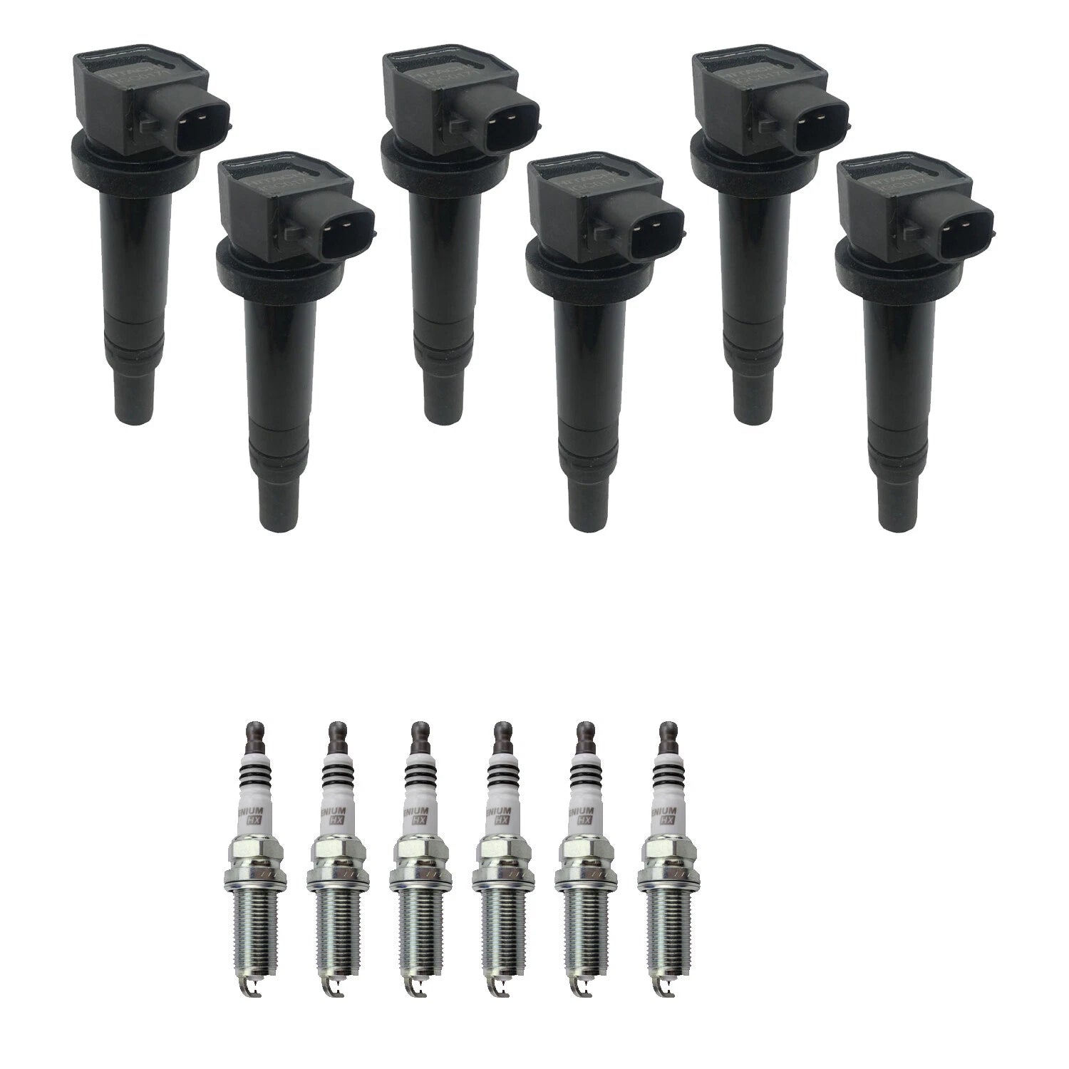 Set of 6 Ignition Coils & NGK Ruthenium Spark Plugs for Optima Santa Fe