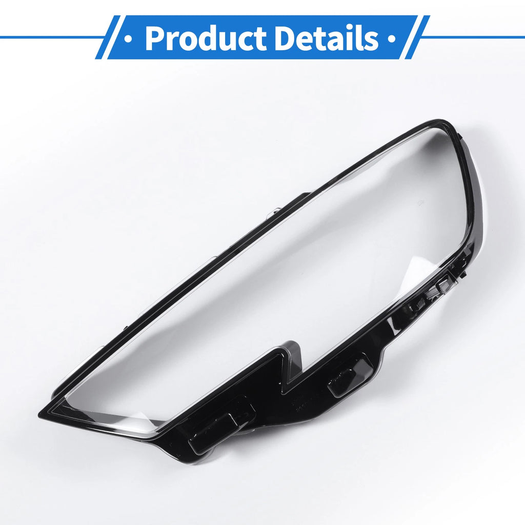 1 Pc Headlight Lens Cover for Audi A3 (2016–2020) Black