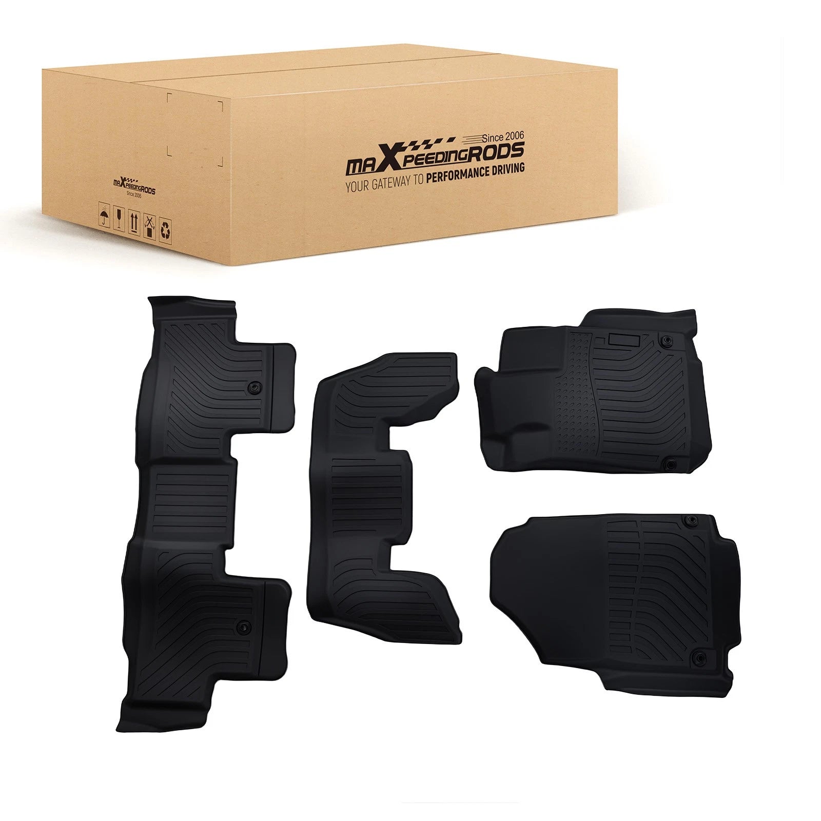 Black Custom Floor Mats for Acura MDX (2022–2025) TPE Rubber Waterproof