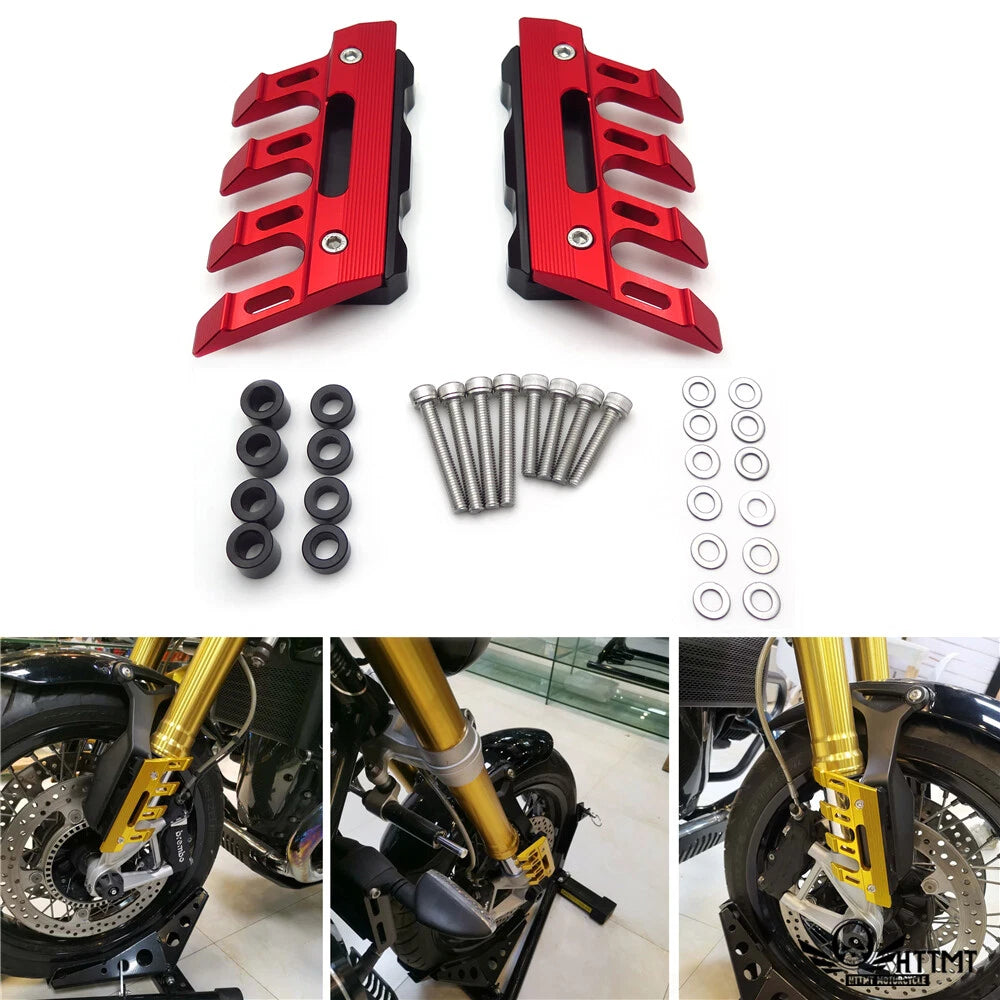 Front Red CNC Crash Slider Protector for Kawasaki Versys 650 ZX10R (2015–2023)