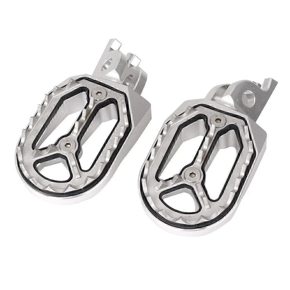 Silver Shark Teeth Racing Foot Pegs for Kawasaki KX250 KX450 (2008-2015)
