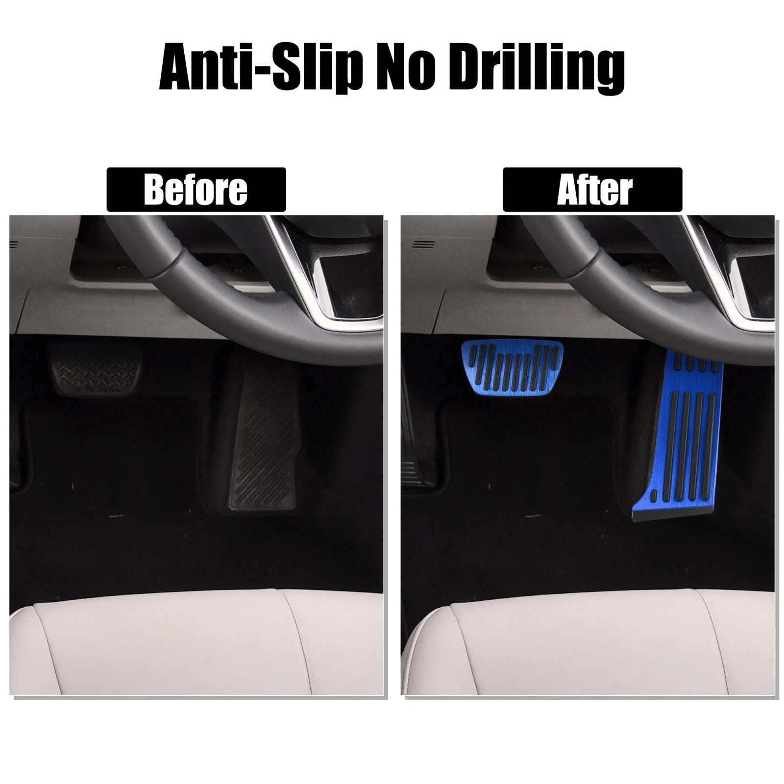 Anti Slip Brake and Gas Accelerator Pedal Pad Kit for Toyota Blue 