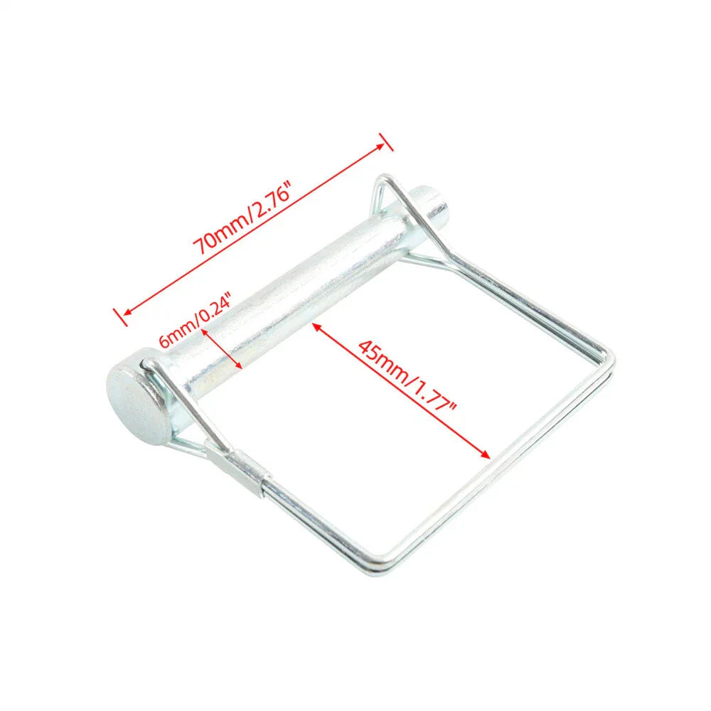 10x Square Trailer Pin & Anti-Lost Rope Safety Coupler Locking Pin Kit