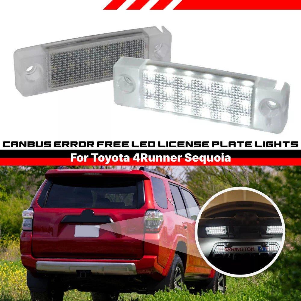 White LED License Plate Light Lamp for Toyota 4Runner (1996–2021) & Sequoia (2001–2021)