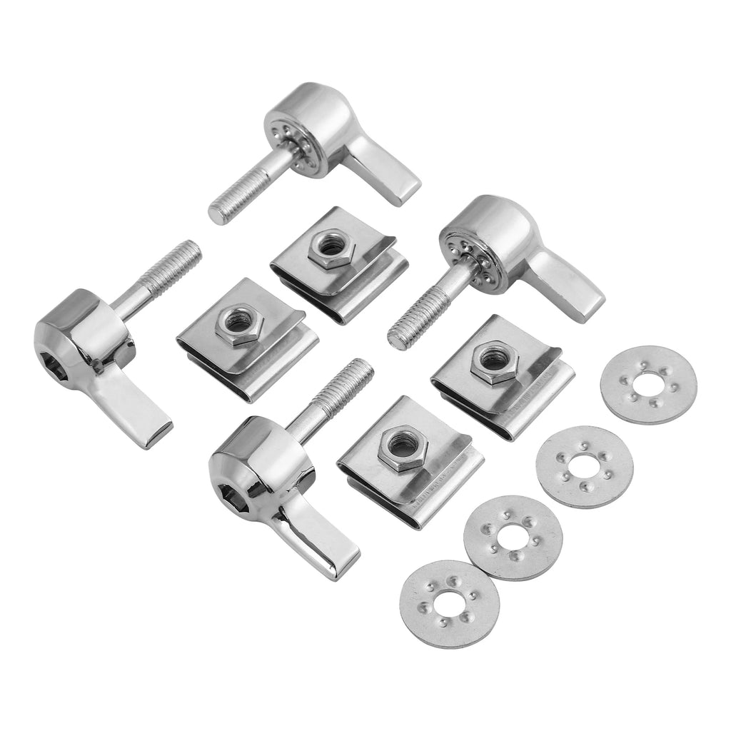 Chrome Saddlebag Lock Mounting Screw Kit for Harley Road Glide (1993–2024)