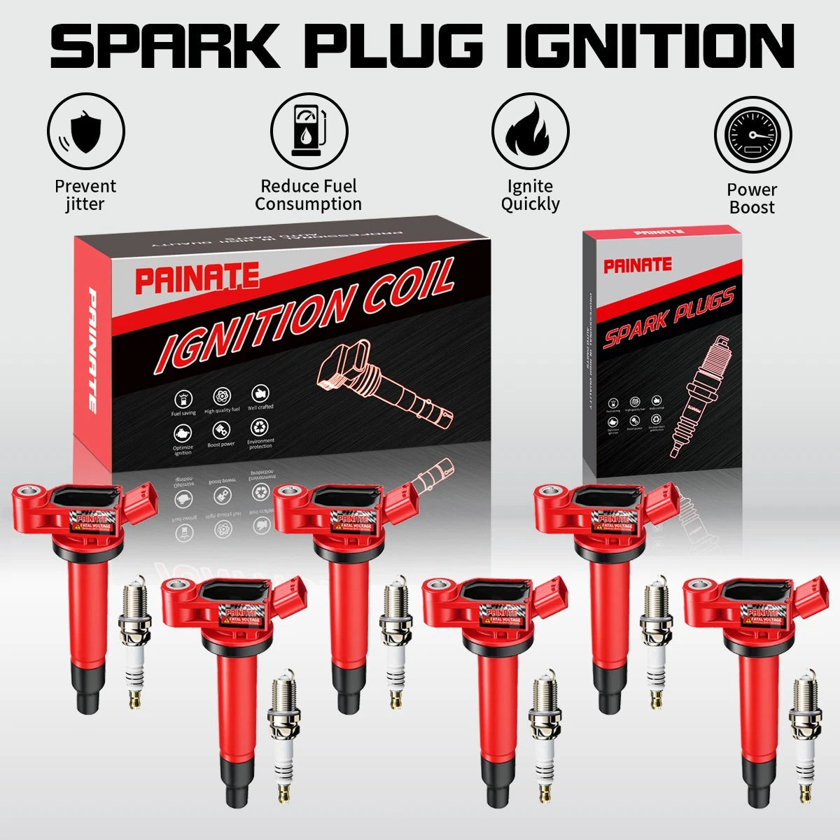 6X Ignition Coil + Iridium Spark Plug for Toyota Sienna (2004–2010) UF267