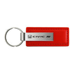 Red Leather Keychain - Officially Licensed for Honda Civic Si