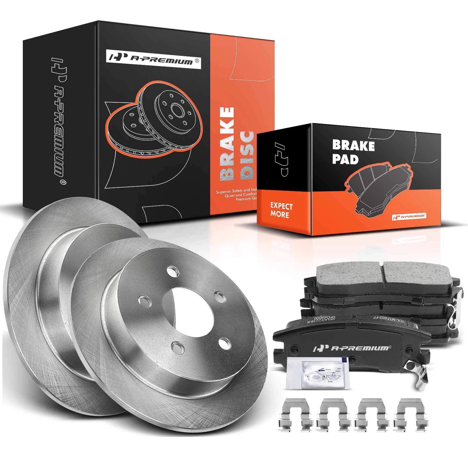 Set of 2 Rear Disc Brake Rotors & Ceramic Pads for Chevy Impala (2000–2005)